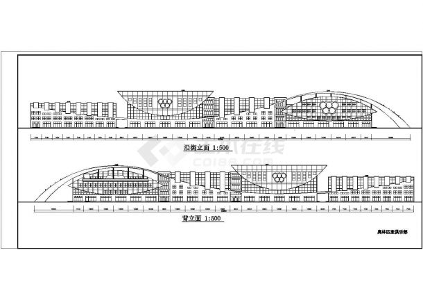 高级体育馆建筑的CAD及其效果图-图一