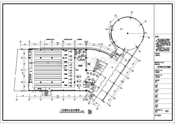 某地保龄球馆室内装修设计施工CAD图纸-图一