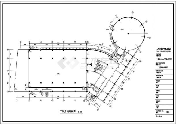 某地保龄球馆室内装修设计施工CAD图纸-图二