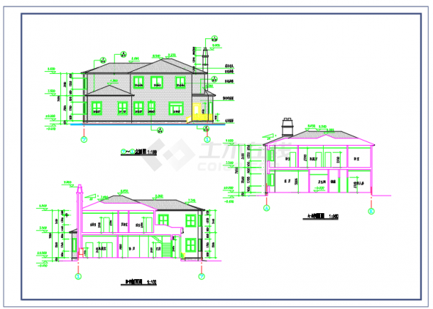 某宾馆别墅的全套建筑设计施工CAD图-图一