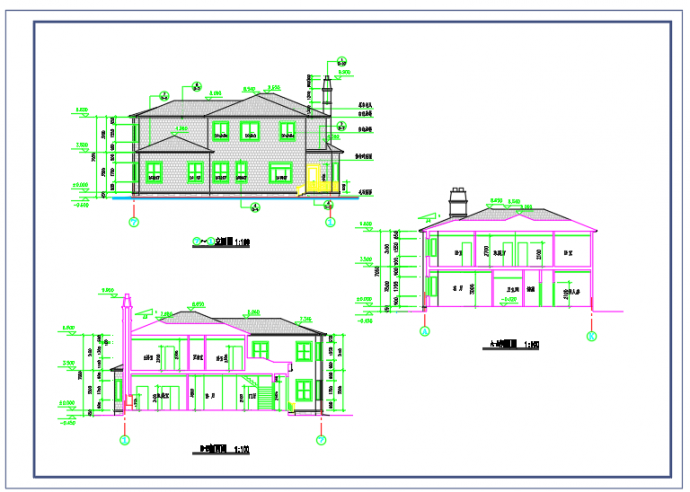 某宾馆别墅的全套建筑设计施工CAD图_图1