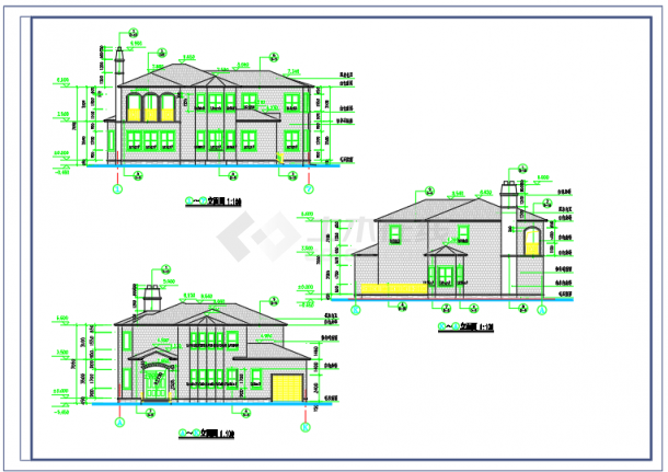 某宾馆别墅的全套建筑设计施工CAD图-图二