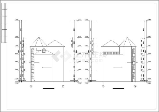 某地复式别墅建筑施工图（共七张）-图二