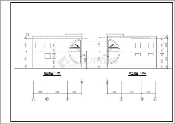 二层现代简约风格住宅建筑图纸（含效果图）-图二