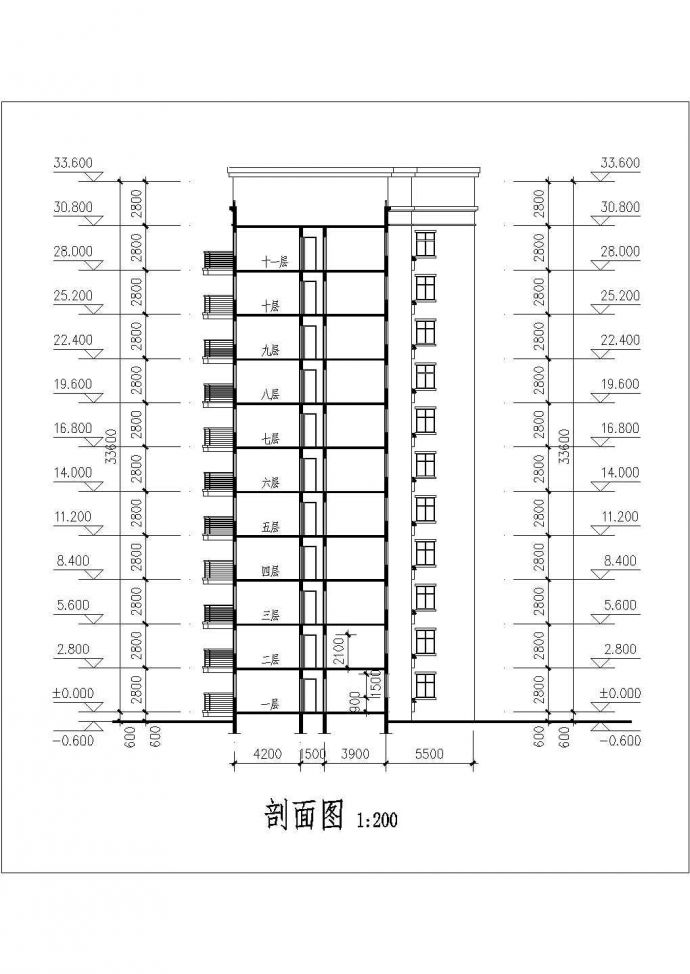 某小高层住宅楼建筑设计施工图（共6张）_图1