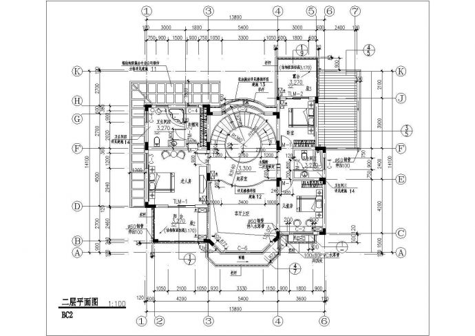 某地别墅样板建筑设计图（共7张）_图1