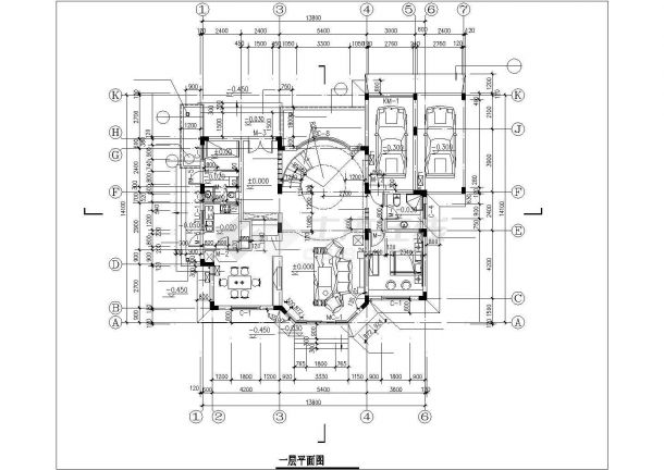 某地别墅样板建筑设计图（共7张）-图二