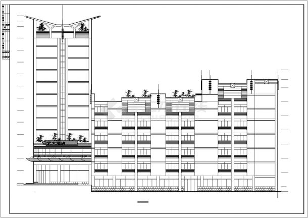 某地十二层酒店建筑方案设计CAD图纸-图二