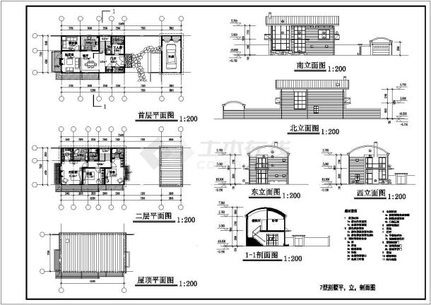 比较简单别墅建筑CAD图（共4张）-图一