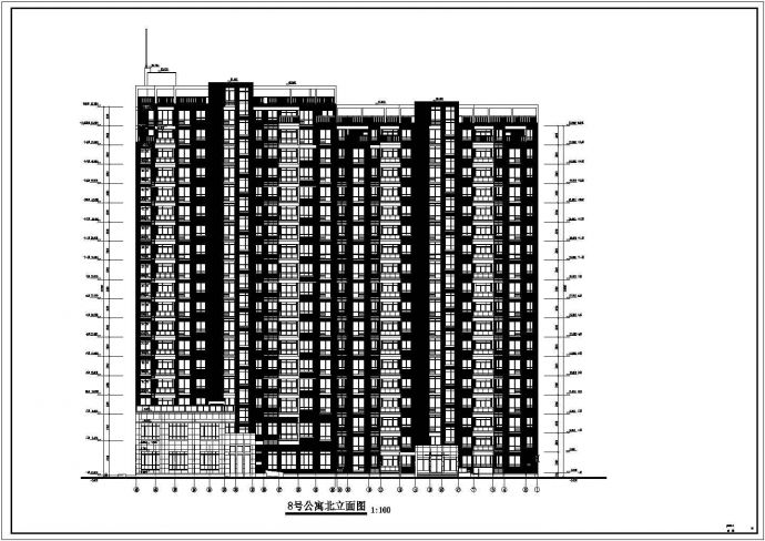 某大型高层公寓CAD设计施工图纸案例_图1
