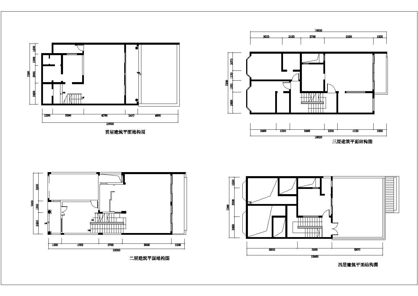 某地简单别墅建筑设计图（共6张）