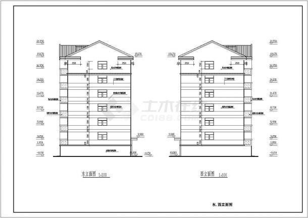 某公司宿舍楼建筑设计施工图（共16张）-图二