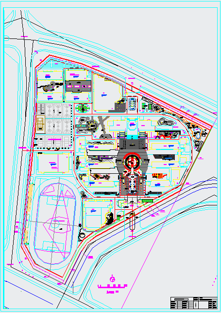 某中学体育场整套CAD设计施工图纸_图1