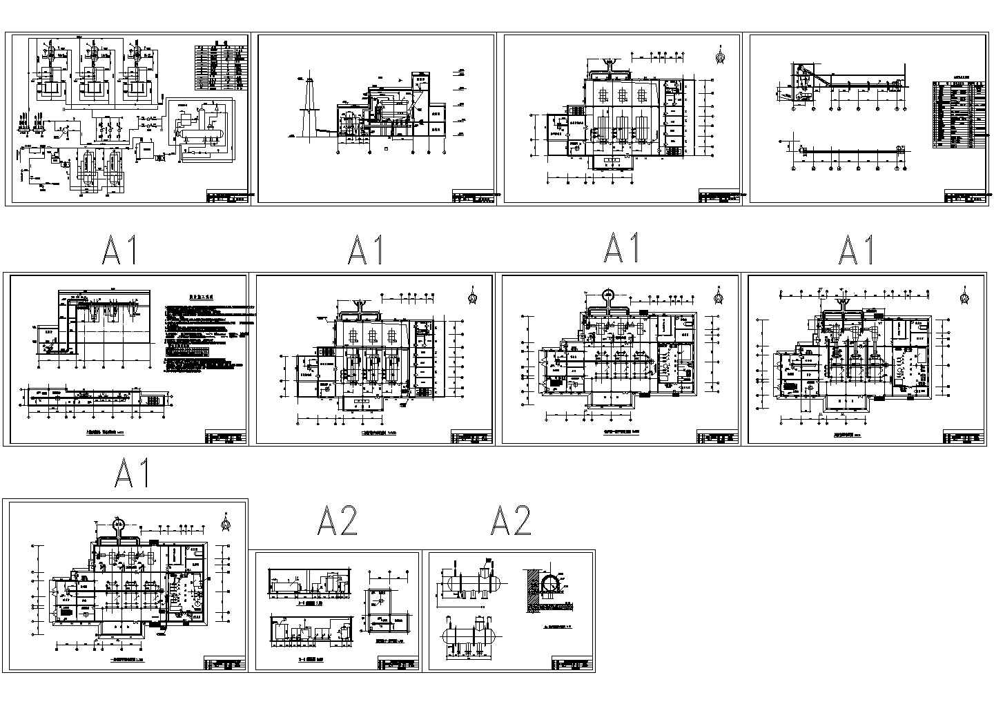 北京地区15万平米住宅小区锅炉房工艺设计施工图