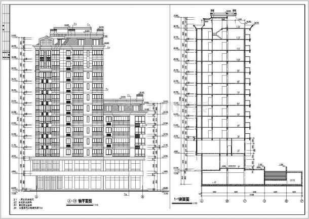 某地区高层住宅楼建筑图纸（共16张）-图二