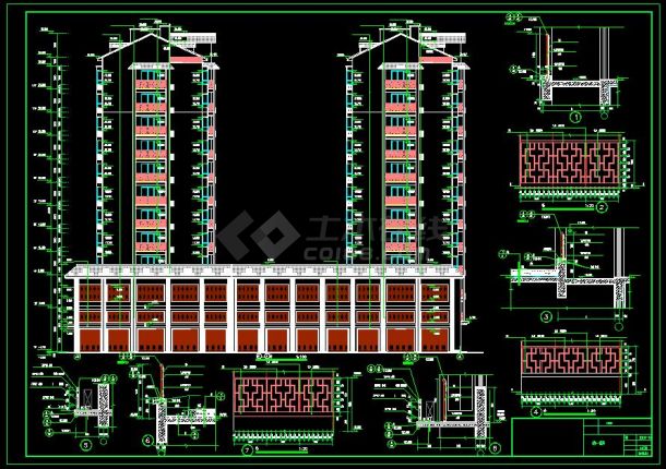 楚馨园12层1-2高层住宅建筑设计施工图-图二