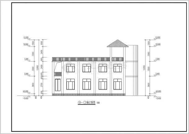某农村别墅建筑CAD设计施工图（含效果图）-图二