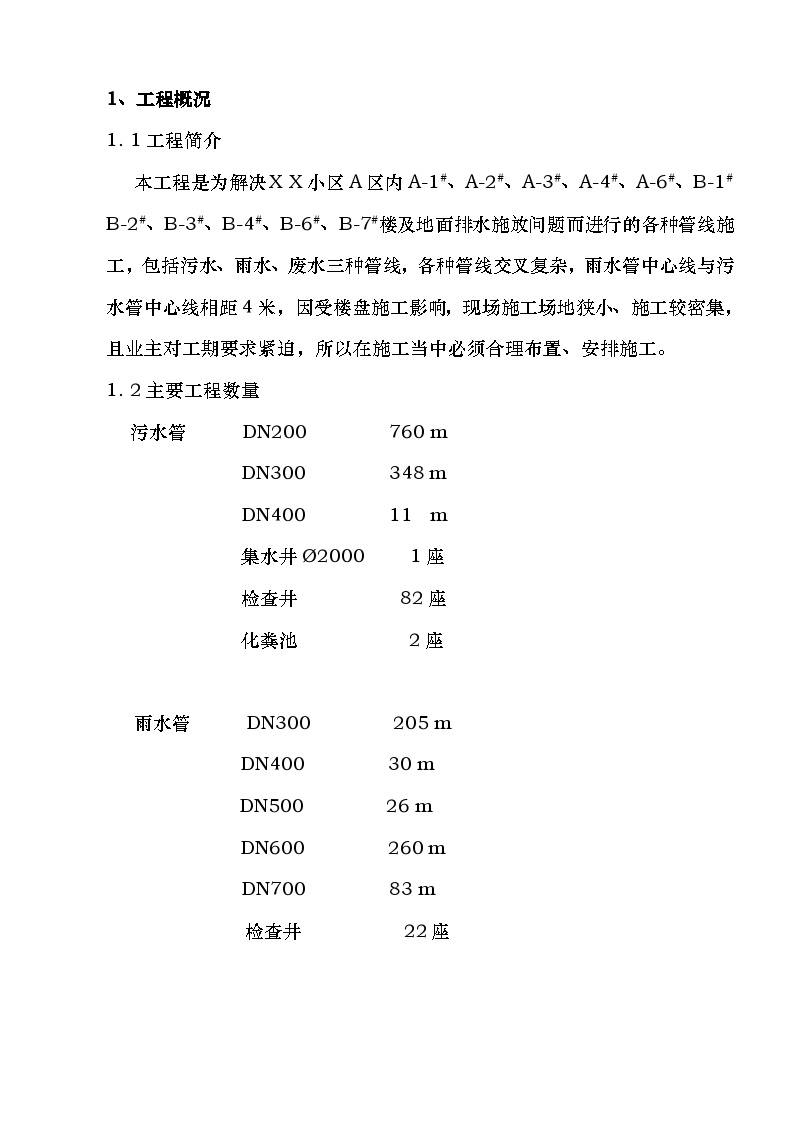 某小区雨污水管线施工组织设计方案.doc-图一