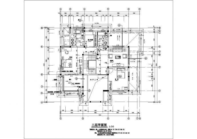 某市地区二层别墅建筑CAD设计图纸_图1