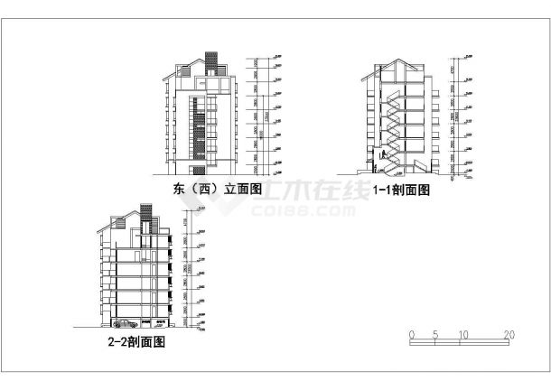 某地七层小区居住楼建筑设计规划图-图二