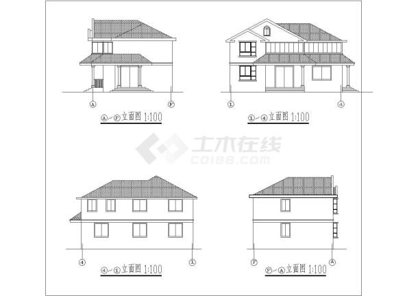 乡村别墅建筑设计方案图（共3张）-图一