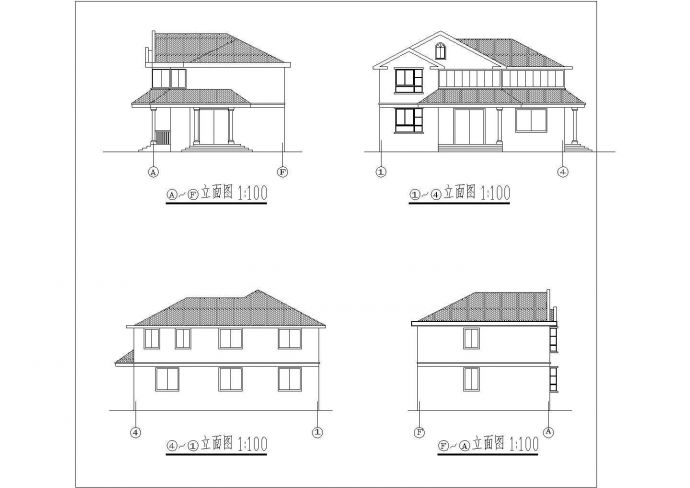 乡村别墅建筑设计方案图（共3张）_图1