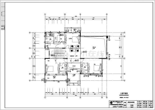 某市君领世纪E2型别墅建筑CAD设计图纸-图二