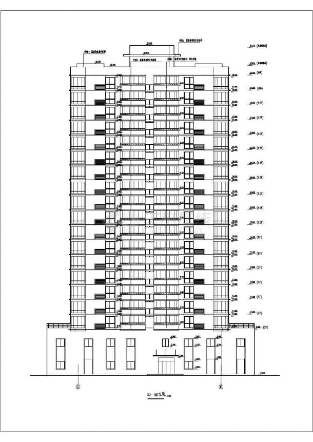 某地十八层居民公寓大楼建筑设计方案-图二