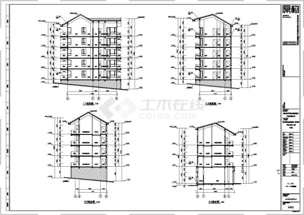 某地区公寓楼建筑结构图（共17张）-图一