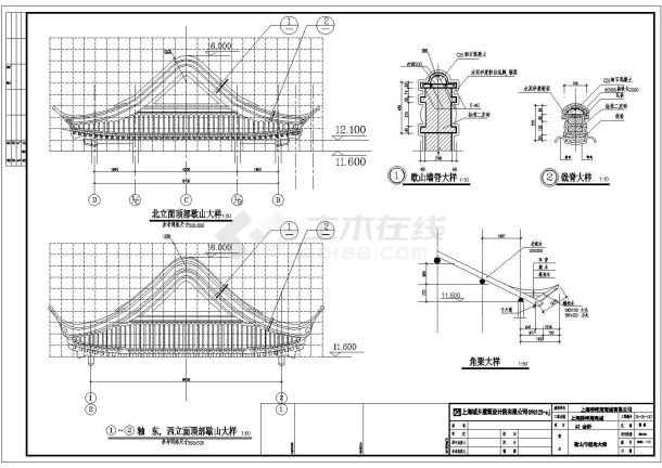 某商城会所仿古建筑施工图（标注详细）-图二