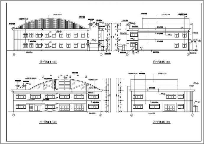 某大学两层食堂cad建筑设计施工图素材_图1