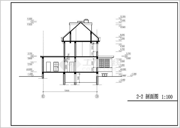 河北省某城市某小住宅设计CAD图纸-图二