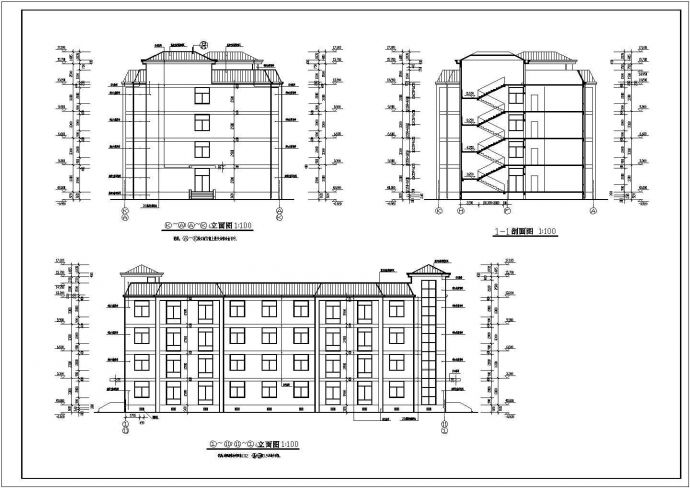 某四层宿舍楼建筑施工图（包含大样图）_图1