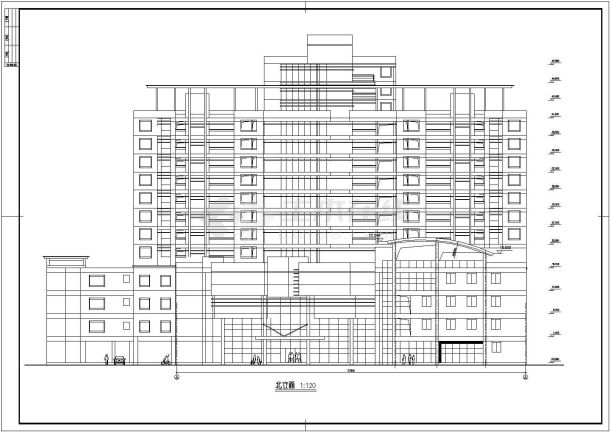 多层简约商住综合楼建筑施工全套图纸-图一