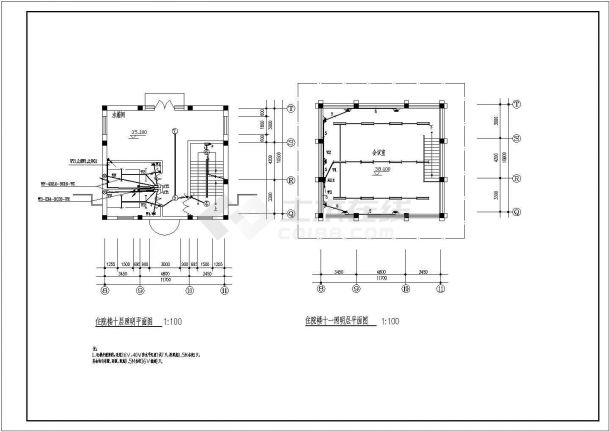 住宅楼强电设计施工方案全套CAD图纸-图二