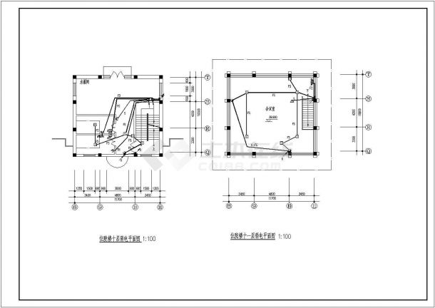 商住楼电气系统设计方案全套CAD图纸-图二