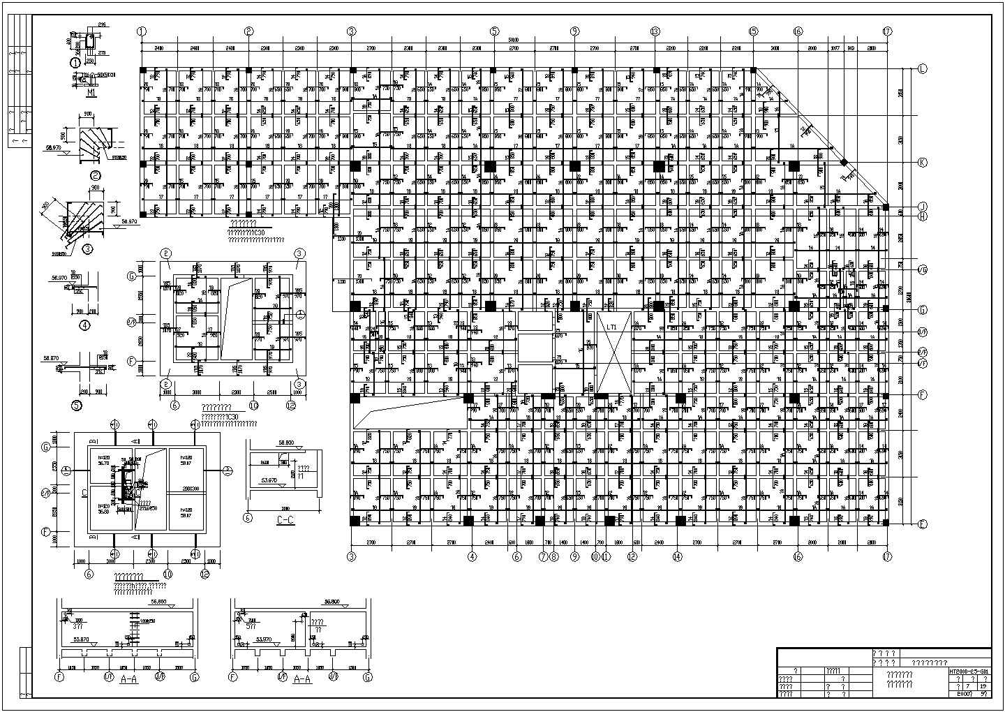 大型商场建筑结构设计方案CAD图纸