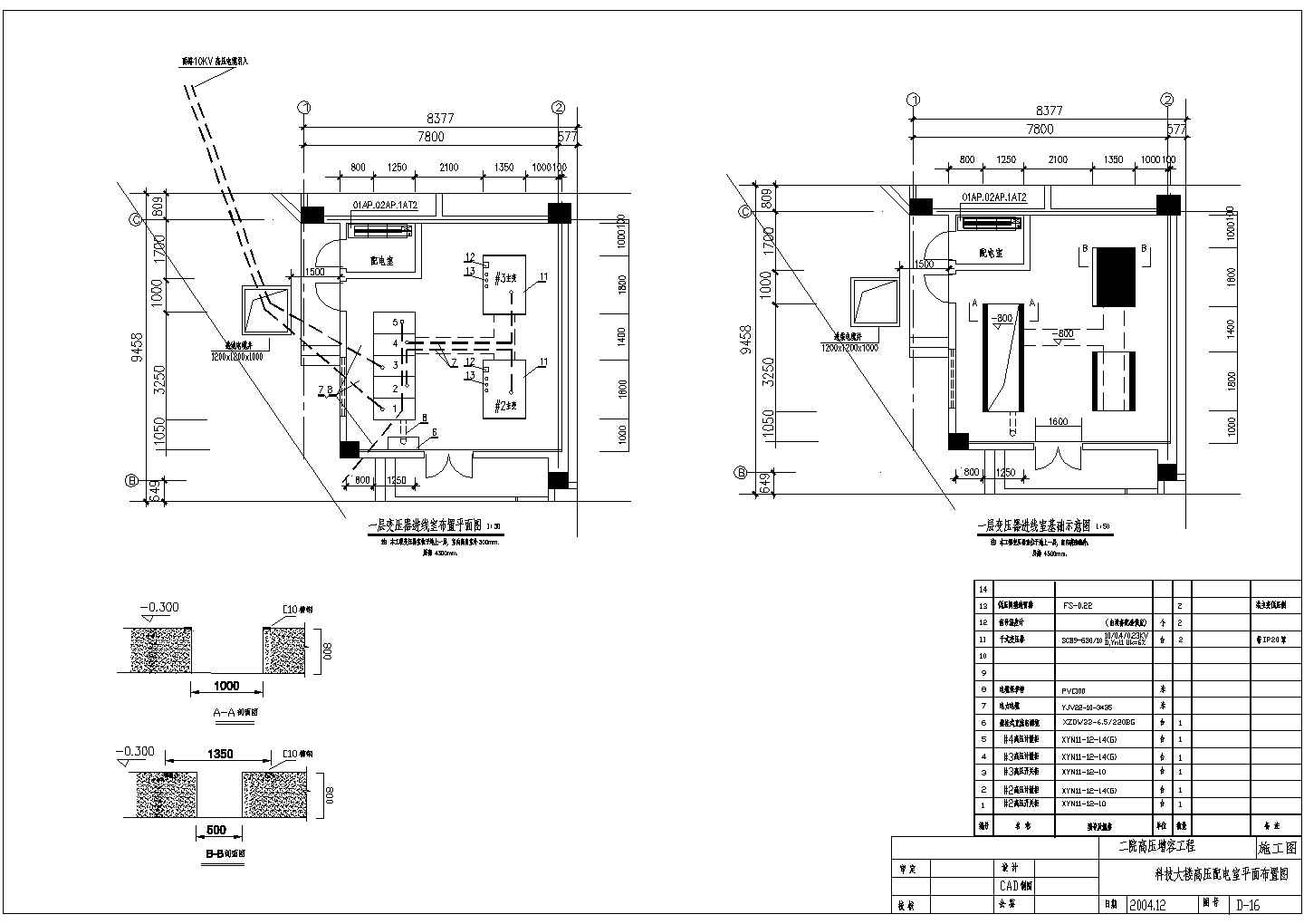 医院高压增容工程设计施工全套CAD图纸