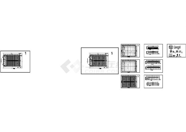 某长方形两层钢结构工业厂房（6065*5030尺寸）设计cad全套建筑施工图（英文标注，9张图）-图一