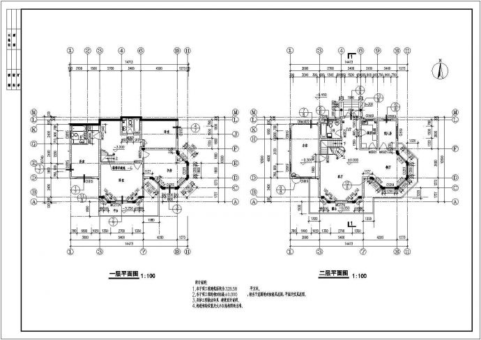 某有阳光房、凉亭的精致三层别墅建筑CAD设计图纸_图1