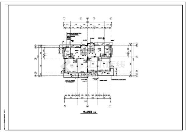 某地住宅小区双拼别墅建筑设计施工图-图二