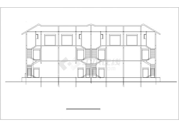 某售楼处四个中高档别墅方案设计CAD图纸-图一