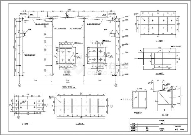 一整套轻型钢结构厂房CAD施工设计图纸-图二