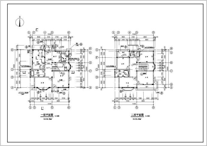 某地C型3层小别墅建筑设计施工图纸(2)_图1