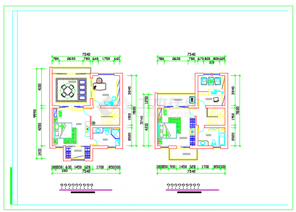某郊区阳光别墅建筑方案设计CAD图-图二