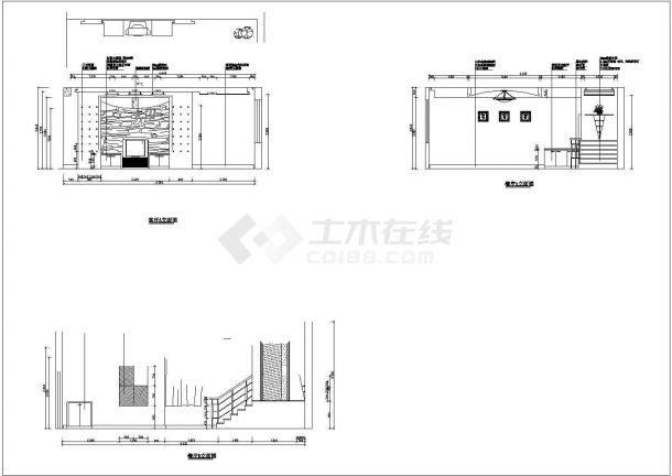  Elevation design drawing of dozens of indoor TV wall decoration cad - Figure 2