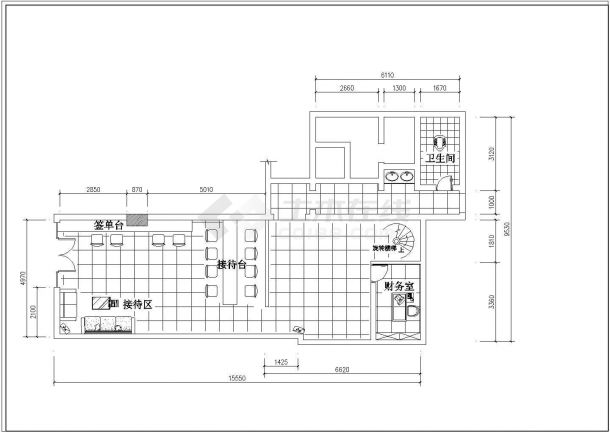  Decoration Drawing of a Small Netcom Business Hall (10 sheets in total) - Figure 1