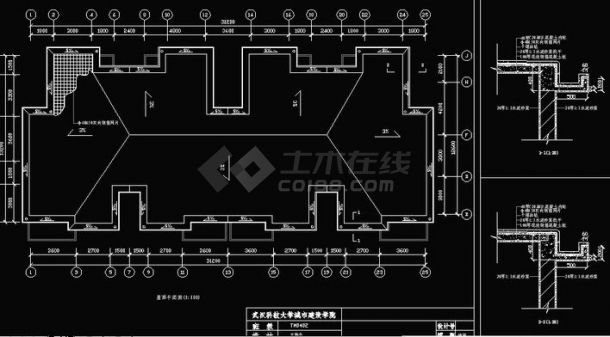 某单元住宅屋顶平面及排水构造-图一