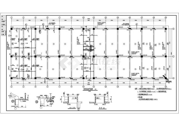 公司带坡屋顶建筑施工CAD设计图纸-图二