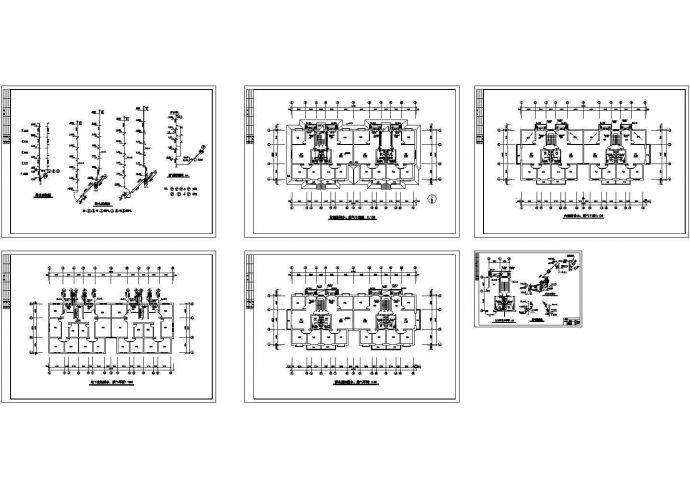  -1+6层住宅楼给排水设计施工图纸（长34.7米 宽14米 1梯2户2单元）_图1